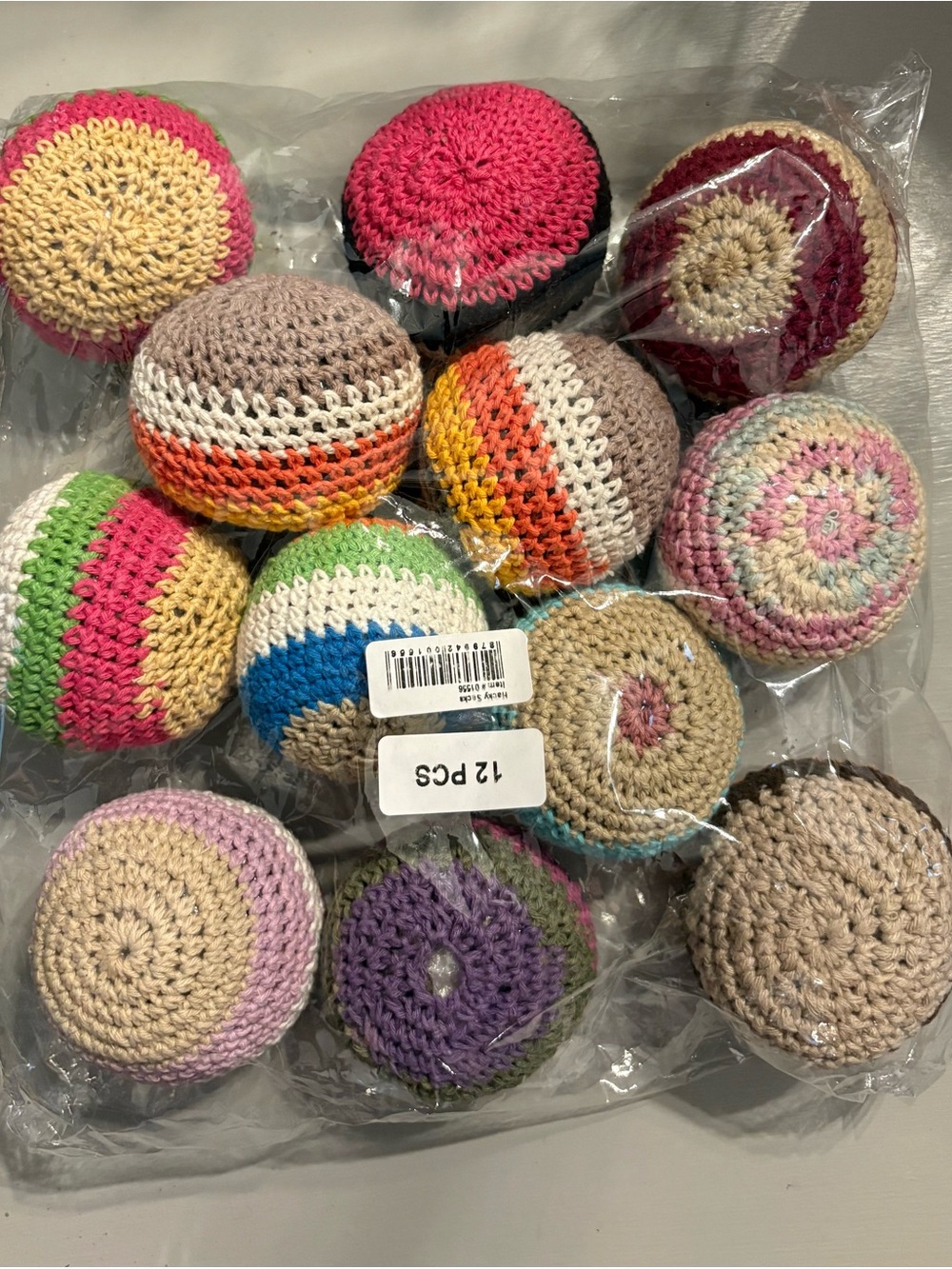 Hacky Sack Balls in Multicolor - Pack of 12